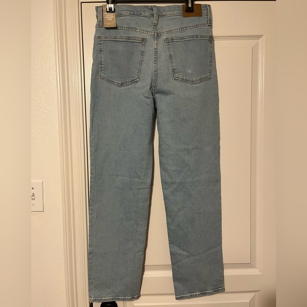 NWT Madewell Perfect Vintage Straight Jean Danby Wash Knee-Rip Edition ND515 - Picture 5 of 15